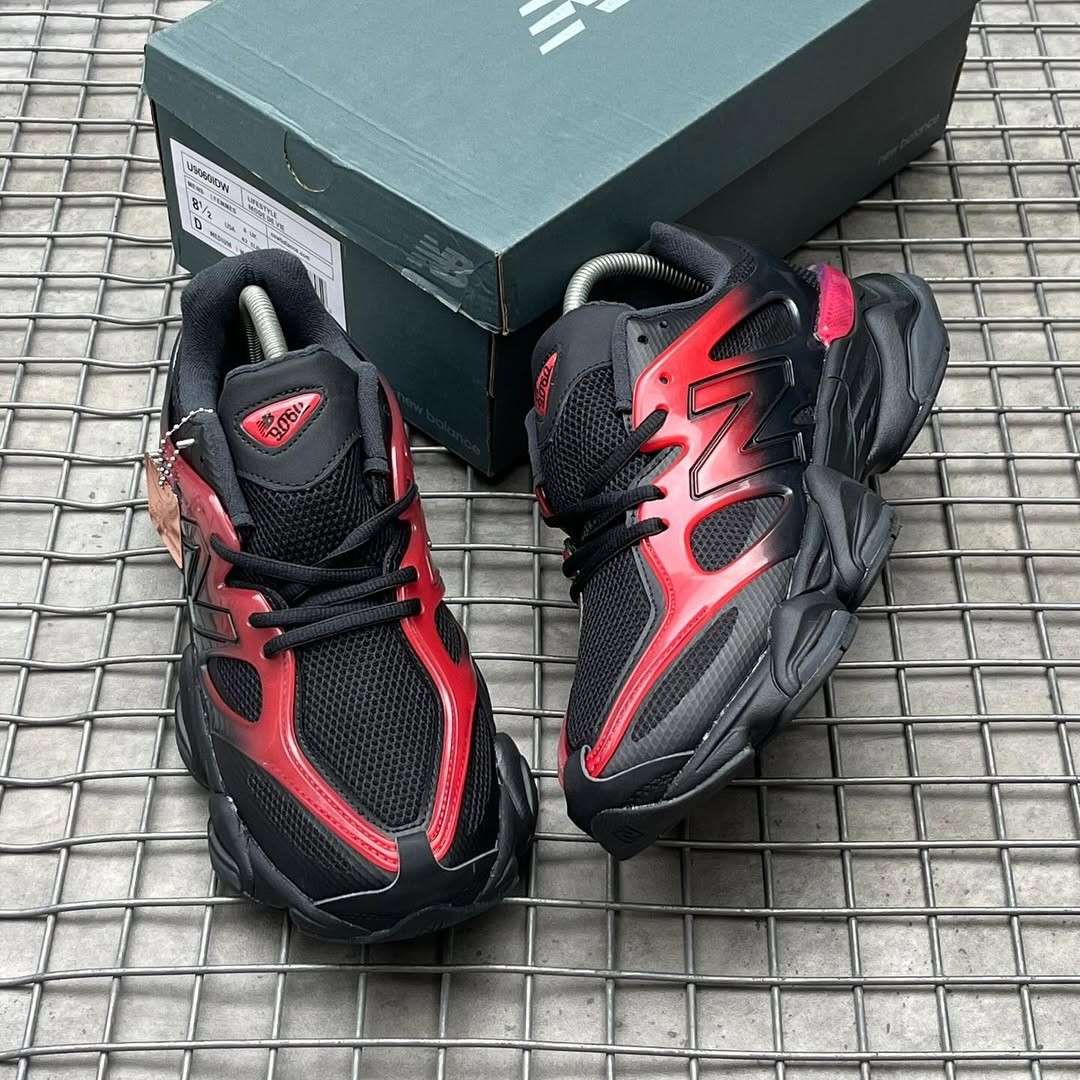 Black & Red Chunky Sneakers
